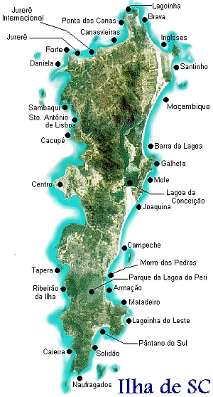 Mapa das praias de Florianopolis