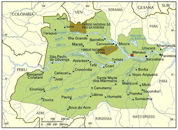 mapa do Amazonas