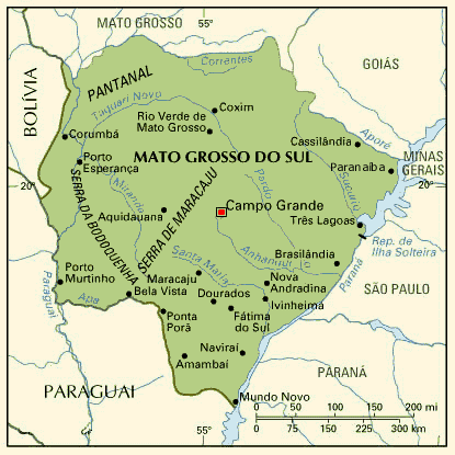 mapa do Mato Grosso do Sul