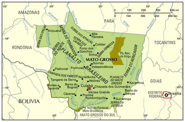 mapa do Mato Grosso