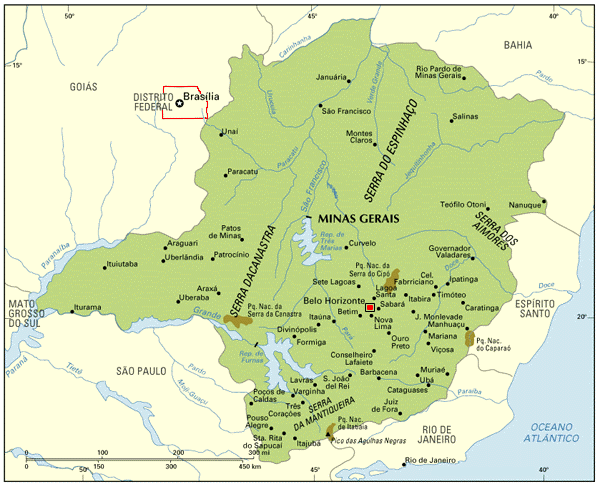 mapa de Minas Gerais