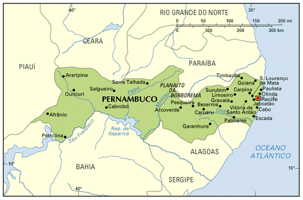 mapa de Pernambuco