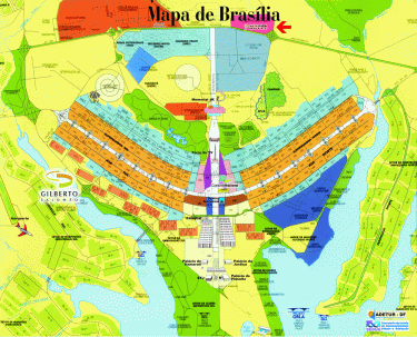mapa do Plano Piloto de Brasilia