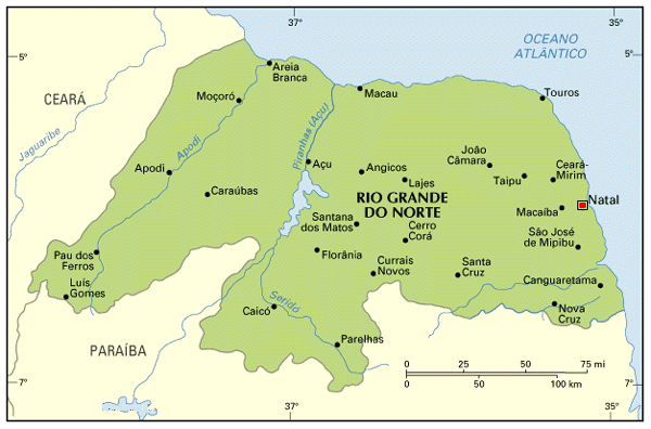 mapa do Rio Grande do Norte