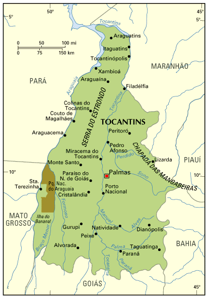 mapa de Tocantins