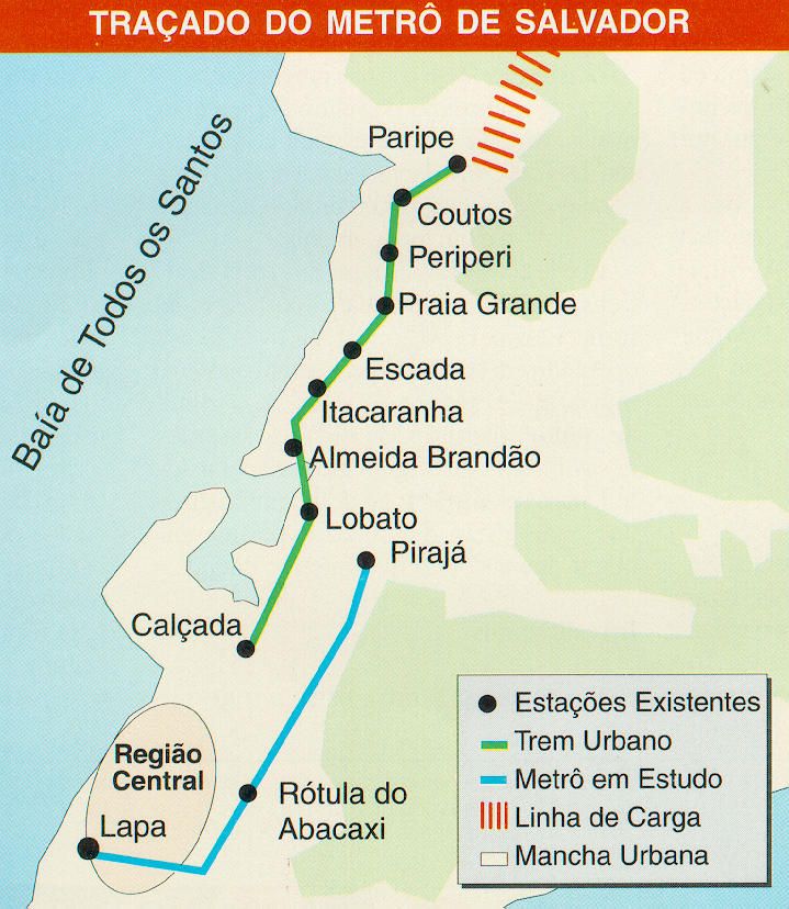 mapa do metr de Salvador