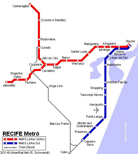 Mapa do Metro de Recife