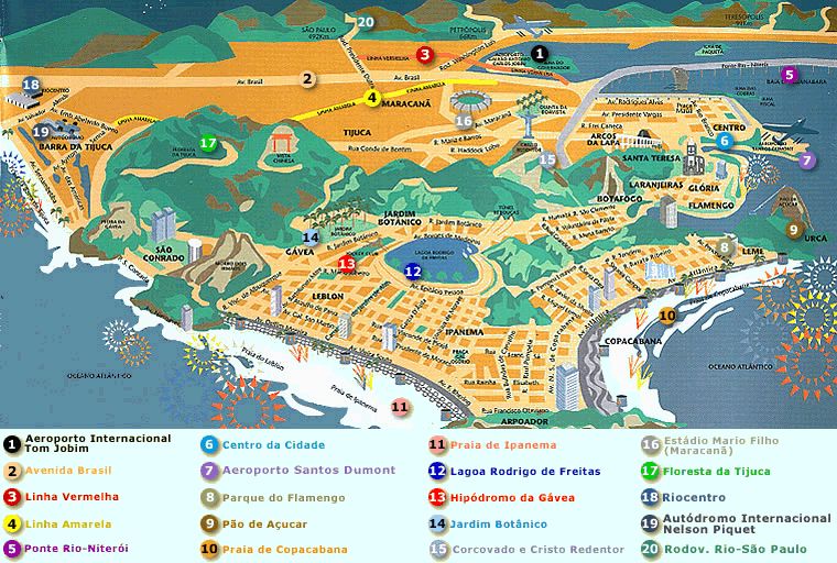 mapa turismo Rio de Janeiro